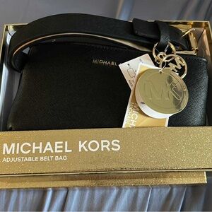 Michael Kors Black Adjustable Crossbody Belt Bag
